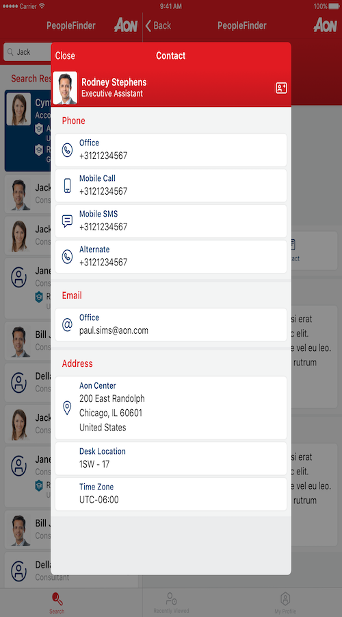 Aon PeopleFinder Mobile App screenshot 3